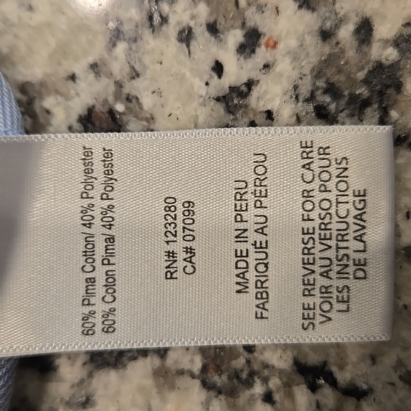 TRAVIS MATHEW PIMA COTTON BLEND  HEATHERED BLUE POLO SHIRT. SIZE LARGE. - Picture 7 of 9